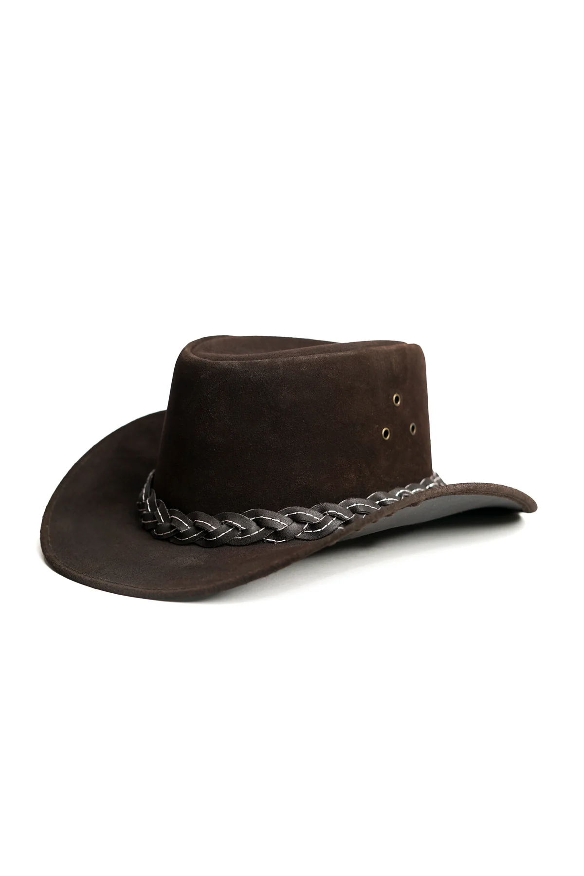 KORDOVAN's Suede Premium Genuine Leather Western Cowboy Hat - Brown - Image 3
