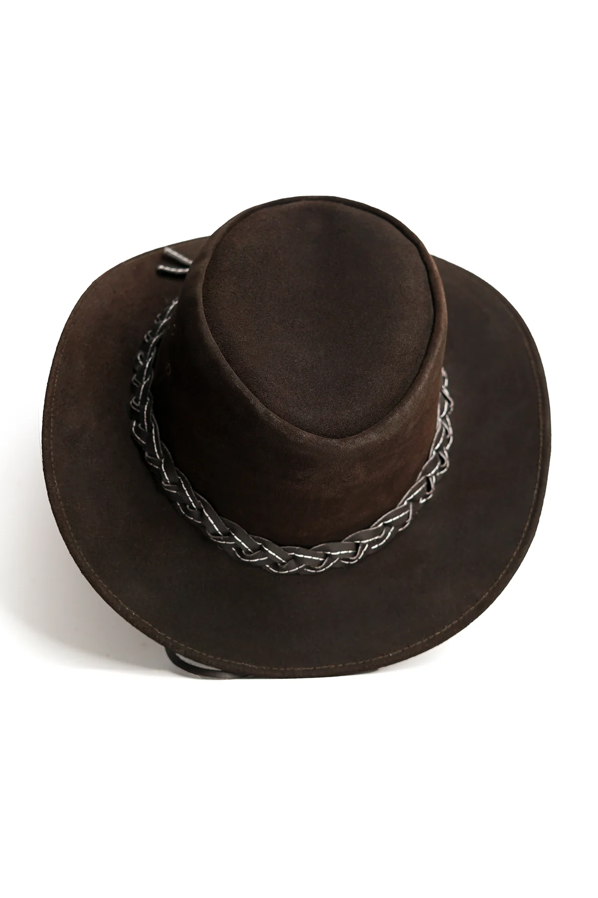 KORDOVAN's Suede Premium Genuine Leather Western Cowboy Hat - Brown - Image 2